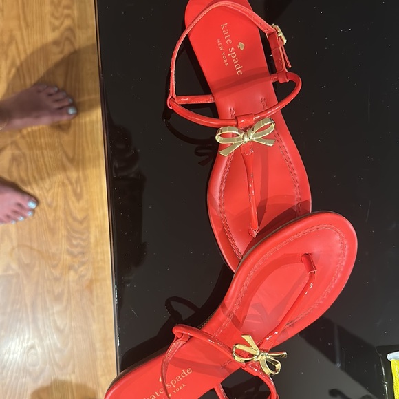 Kate Spade Tracie Bow Sandals Red Size 8 - Picture 5 of 5